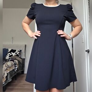 Karl Lagerfeld Black Dress with White Accents